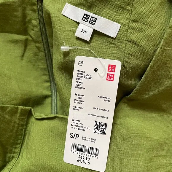 NEW UNIQLO Scoop Neck Dress - Olive Green - Small - Picture 3 of 5